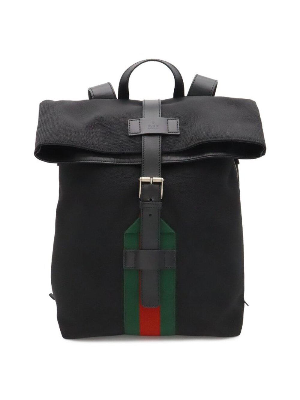 Gucci Webbing Line Sherry Backpack Nylon Canvas Black